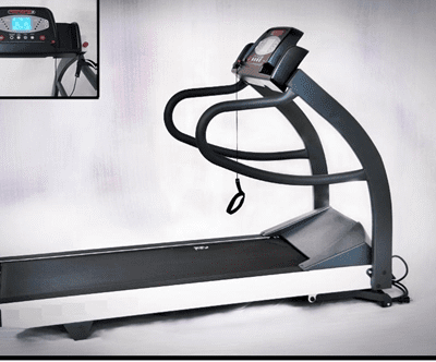 treadmill with white background and small picture of treadmill control panel
